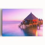 Black and white stretched canvas featuring an expansive view of Tahiti, ideal for kitchen wall art.