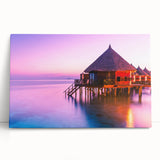Black and white stretched canvas of Tahiti scenery, ideal for kitchen wall art or bedroom ambiance.