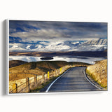 Vintage poster art of Canterbury, New Zealand, featuring vibrant colors on extra large, framed canvas.