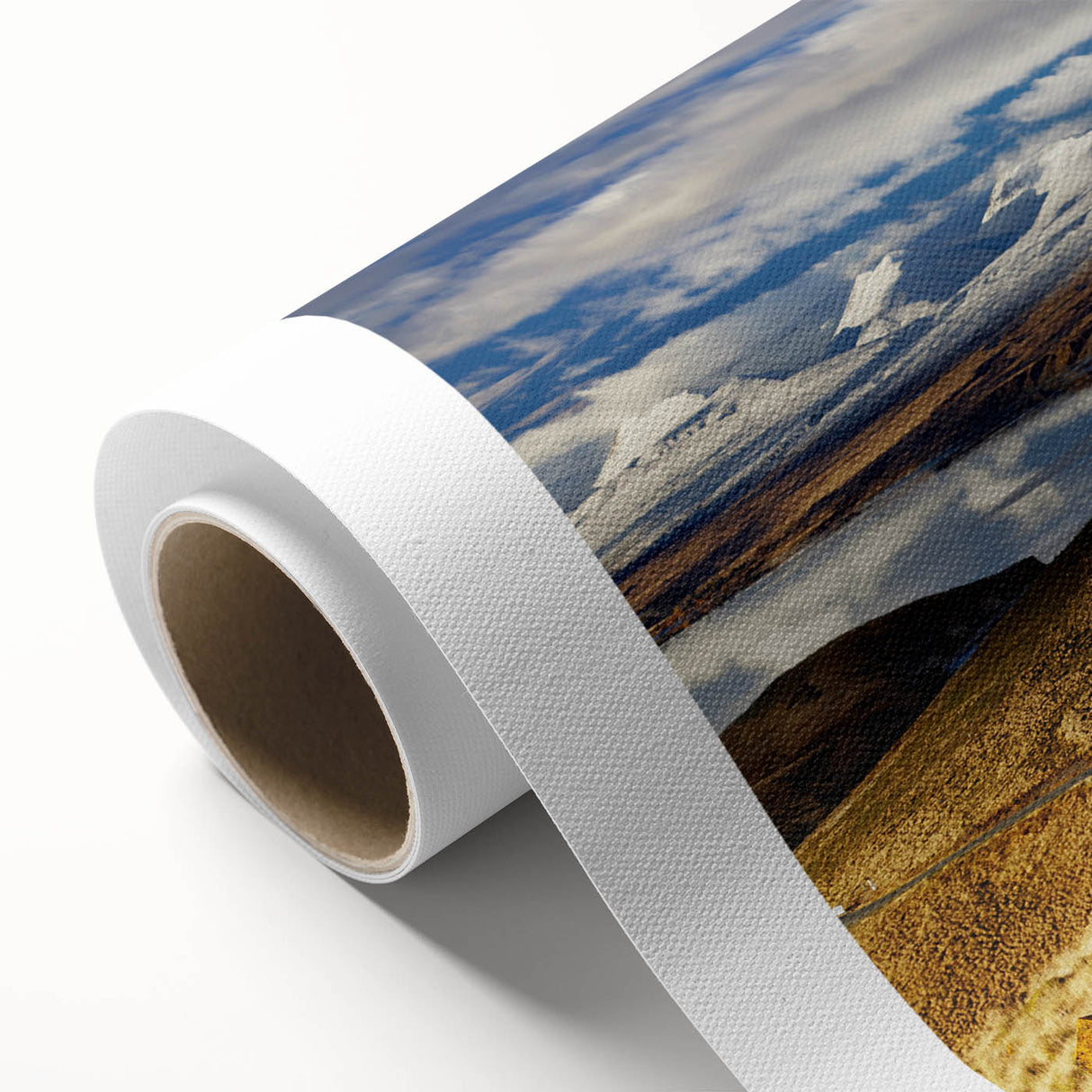 Art deco poster of Canterbury, New Zealand with muted blue and green tones on rolled canvas, ideal for nursery wall art.