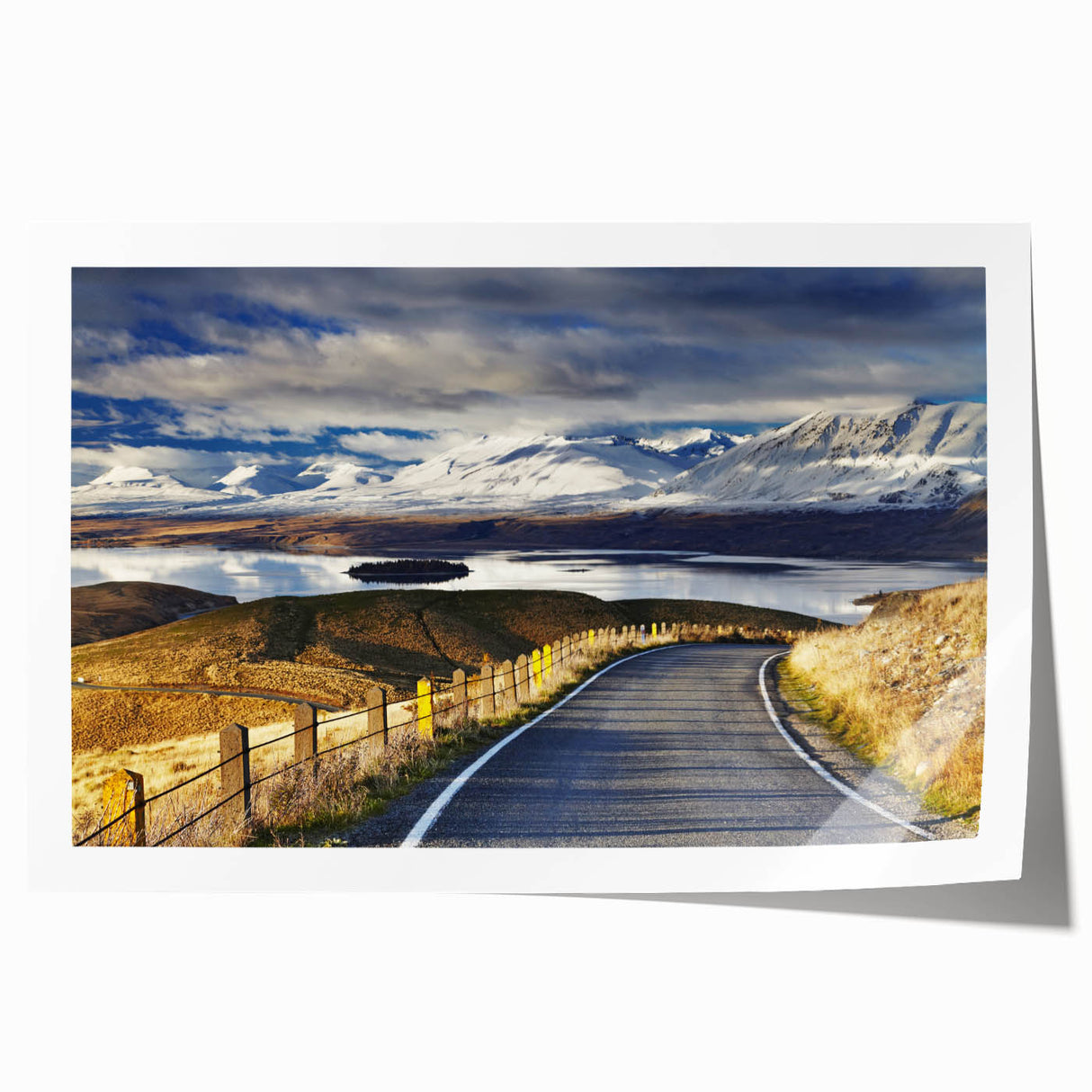 Extra large rolled print of a serene Canterbury, New Zealand landscape with soft pastel colors.