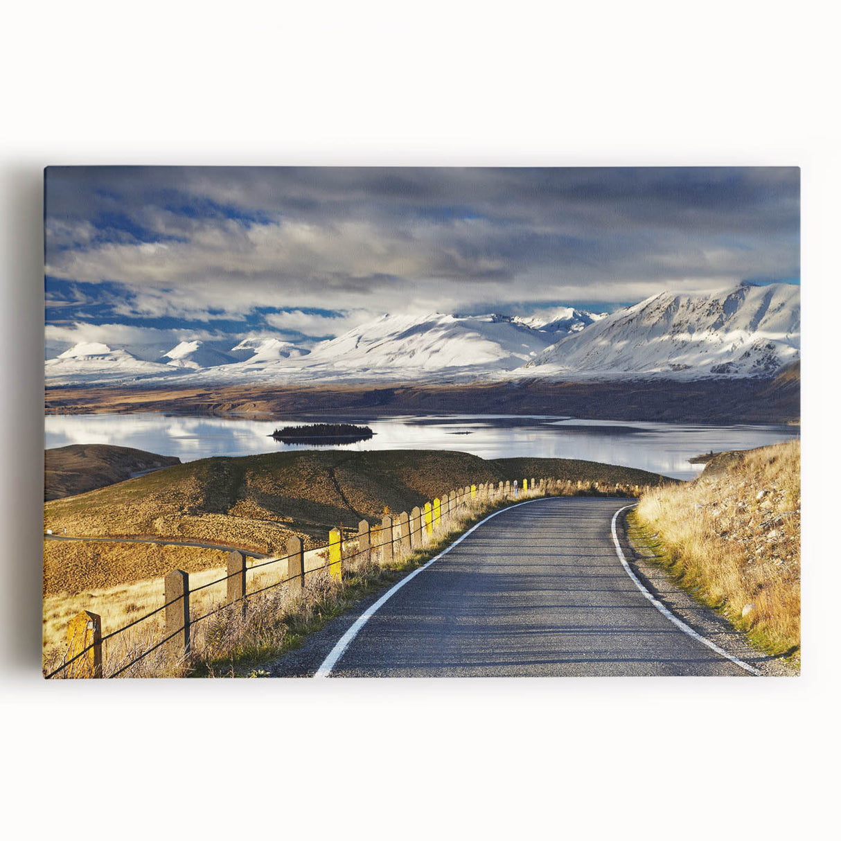Black and white panoramic view of Canterbury, New Zealand on stretched canvas, ideal for kitchen wall art.