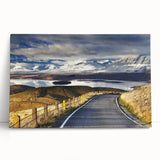 Black and white photograph of Canterbury, New Zealand on stretched canvas, ideal for kitchen wall art or bedroom decor.