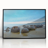 Large abstract wall art depicting Otago, New Zealand scenery in muted earth tones on a framed acrylic print.