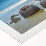 Art deco poster of Otago, New Zealand scenery in pastel shades on rolled canvas, suitable for dining room wall art.