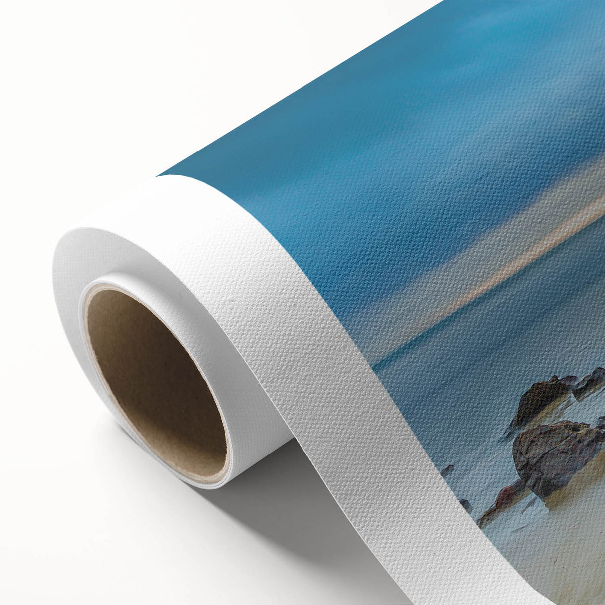 Art Deco poster of Otago, New Zealand landscape in pastel tones on rolled canvas, ideal for nursery wall art.