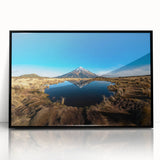 Large abstract wall art of Taranaki in New Zealand featuring muted earth tones on a framed acrylic.