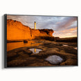 Black and white framed canvas of Wellington landscape, ideal for bedroom wall art with vintage poster style.