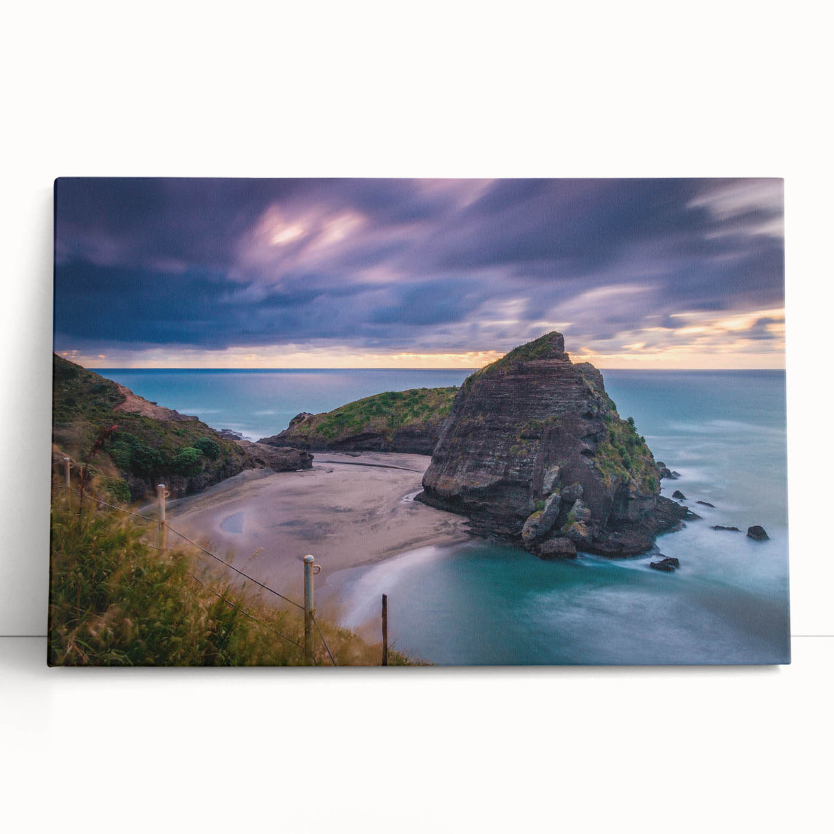 Large black and white photo of New Zealand's West Coast on stretched canvas, ideal for kitchen wall art or bedroom ambiance.