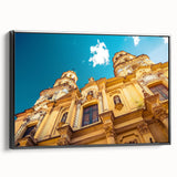 Black and white framed canvas of Buenos Aires landscape, vintage poster style, ideal for bedroom decor.