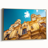 Framed canvas landscape painting of Buenos Aires with black and gold tones, suitable as wall art for a bedroom.