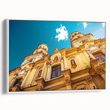 Vintage poster art of Buenos Aires with colorful, abstract design on a large framed canvas, ideal for living room decor.