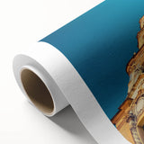 Art deco poster of Buenos Aires skyline in pastel shades on rolled canvas, ideal for nursery wall art.