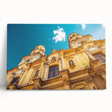 Black and white stretched canvas of Buenos Aires cityscape, ideal for kitchen wall art or bedroom ambiance.