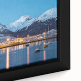 Framed canvas of a textured black wall art depicting a vibrant, colorful Argentine landscape, suitable for living room decor.