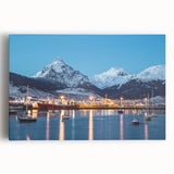 Black and white stretched canvas of an Argentine landscape, ideal for kitchen wall art.