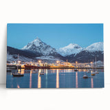 Black and white stretched canvas featuring a scenic Argentine landscape, ideal for kitchen wall art or bedroom ambiance.