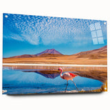 Acrylic glass print of a large abstract depiction of Bolivian scenery in earthy tones.