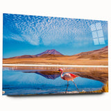 Large abstract wall art of a Bolivian landscape on acrylic, featuring earthy tones, ideal for bedroom or dining room decor.