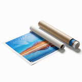 Extra large rolled print of a serene Bolivian landscape with soft floral accents, ideal for classy bathroom wall art.