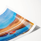 Extra large rolled print featuring line art flowers in neutral tones, ideal for large living room wall art.