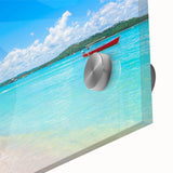 Large abstract depiction of a Brazilian landscape in muted earth tones on acrylic glass, ideal for dining room art.