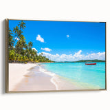 Framed canvas featuring a vintage-style landscape painting of a Brazilian scene in black and gold tones.