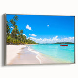 Framed canvas featuring a vintage-style landscape art painting of a Brazilian scene.