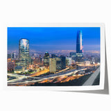 Rolled print of Santiago, Chile, featuring vivid colors and floral motifs, suitable as art wall dining room decor.