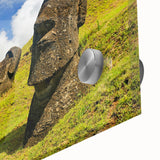 Large abstract wall art of a Chilean landscape in earth tones on acrylic glass, ideal for dining room ambiance.