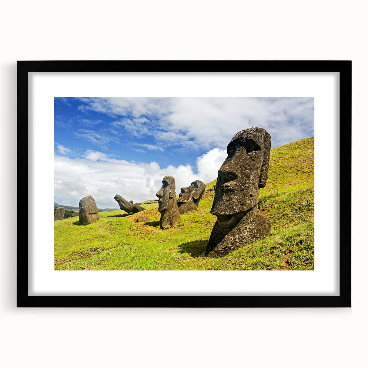 Extra large framed abstract print of colorful, textured Chilean scenery on canvas, ideal for living room decor.