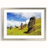 Textured abstract art print of a Chilean landscape in muted earth tones, framed in silver, ideal for bedroom art.