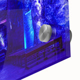 Large abstract wall art of a Colombian landscape in vibrant hues on acrylic glass, ideal for dining room decor.