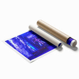 Extra large rolled print of a vibrant floral scene in Colombia, suitable as classy bathroom or large living room wall art.