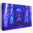 Large stretched canvas featuring a colorful Colombian landscape, ideal for kitchen wall art.