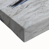 Large black and white landscape art painting of the Galápagos on stretched canvas, ideal for bedroom decor.