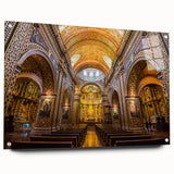 Acrylic glass print of a large abstract depiction of the Ecuador landscape in earthy tones.