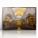 Mid-century modernist art of an Ecuadorian landscape in muted earth tones on a framed acrylic, suitable for nursery wall art.