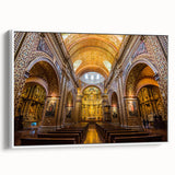 Vintage poster art of a South American scenery on a framed canvas, featuring colorful art with black accents.