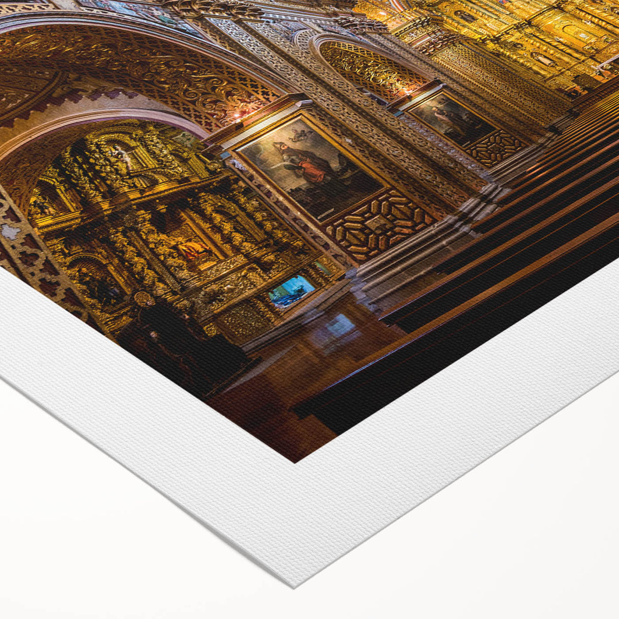 Art deco poster of an Ecuadorian landscape in muted earth tones on rolled canvas, suitable for dining room decor.