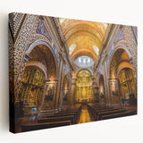 Large stretched canvas featuring a detailed depiction of an Ecuadorian landscape in earthy tones, ideal for kitchen wall art.