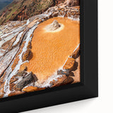 Textured black wall art featuring a colorful Peruvian landscape on an extra-large framed canvas, ideal for living room decor.