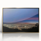 Acrylic print of a mid-century modernist Venezuelan landscape in warm earth tones, ideal for modern art wall decor.