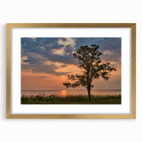 Extra large abstract art print of Alabama scenery, featuring textured layers in earth tones, framed in gold.