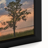 Extra large framed canvas featuring a textured depiction of Alabama scenery in black with colorful art accents.