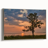 Framed canvas landscape art painting of Alabama scenery in muted earth tones, ideal for living room decor.