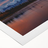 Art deco poster of Denali, Alaska on rolled canvas, featuring muted earth tones, ideal for dining room wall art.