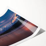 Extra large wall art featuring line art flowers in monochrome against Alaska's Denali National Park scenery.