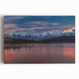 Black and white photo of Denali, Alaska on large stretched canvas, ideal for kitchen wall art.