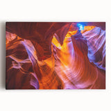 Black and white photograph of Antelope Canyon on stretched canvas, ideal for kitchen wall art.